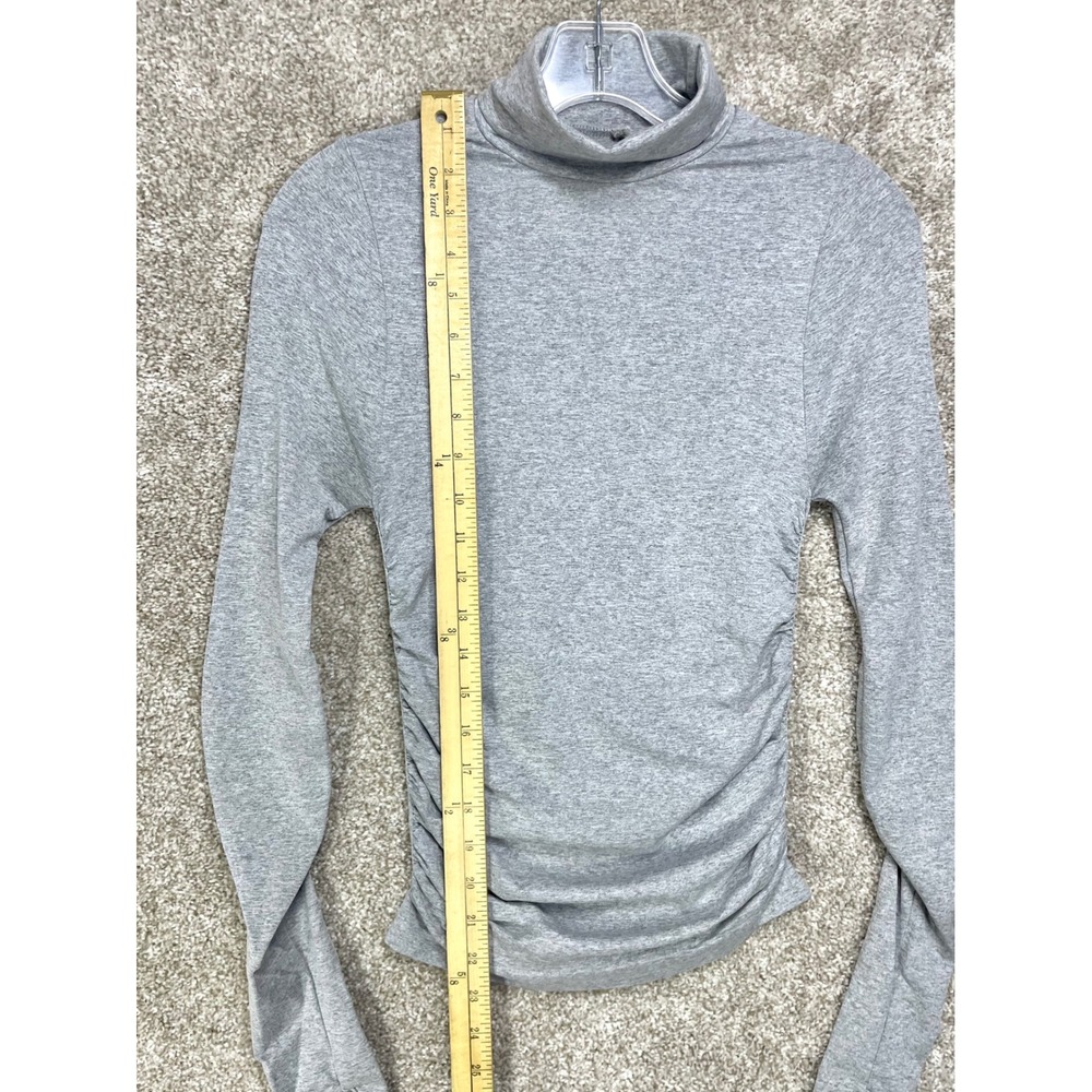 FP Movement Ruched Thumbhole Turtleneck Top Women XS/S Grey Layering Stretch Y2K - Picture 7 of 8